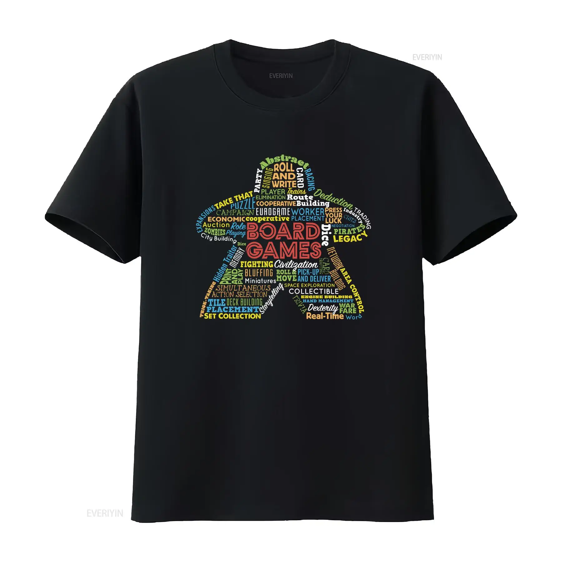 Board Game Print - Bordspelmechanica Meeple Soorten spellen T-shirt vintage