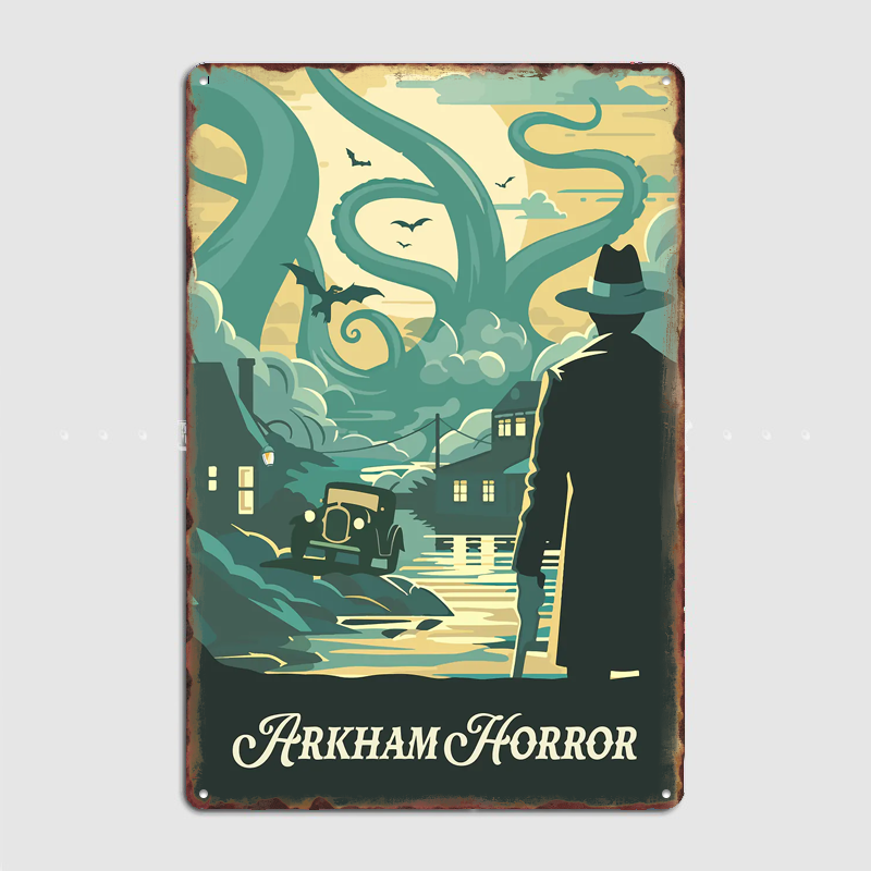 Board Game Vintage - Arkham Horror Bordspel Geïnspireerd Poster Metalen