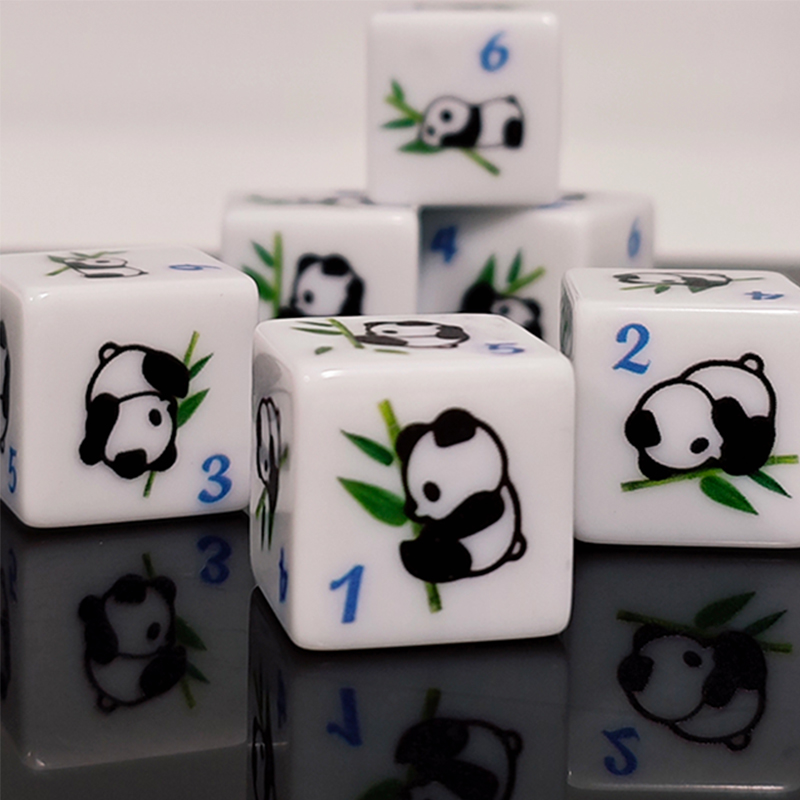 Board Game Print - Panda Print 6-zijdige Spel Dobbelstenen 16mm