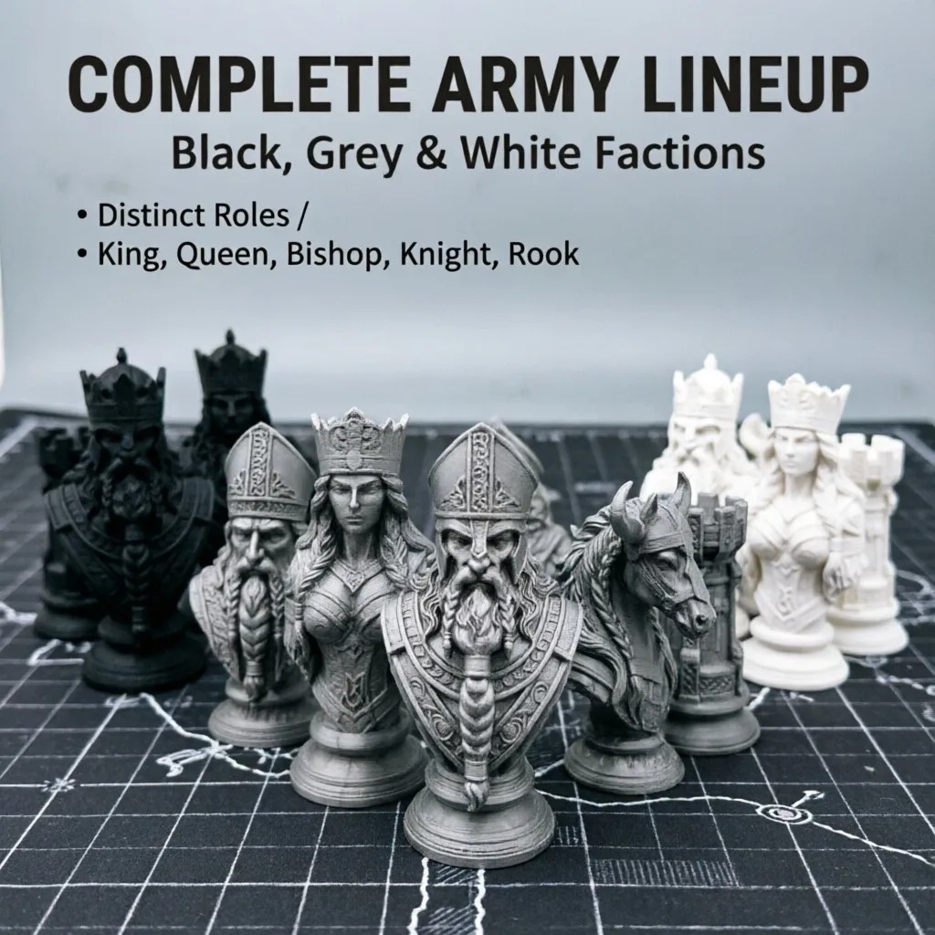 Board Game Print - 10cm 3D-geprinte schaakstukken, Noorse mythologie koning,