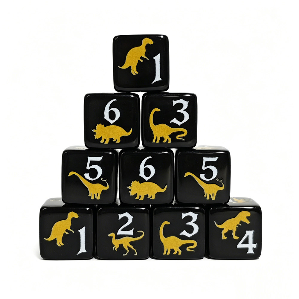 12 stuks zwart en geel dinosau - Board Game Print recensie en prijs