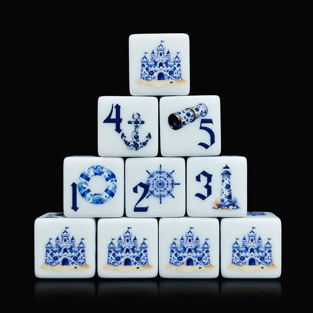 12 stuks blauwe nautische 16MM - Board Game Print recensie en prijs